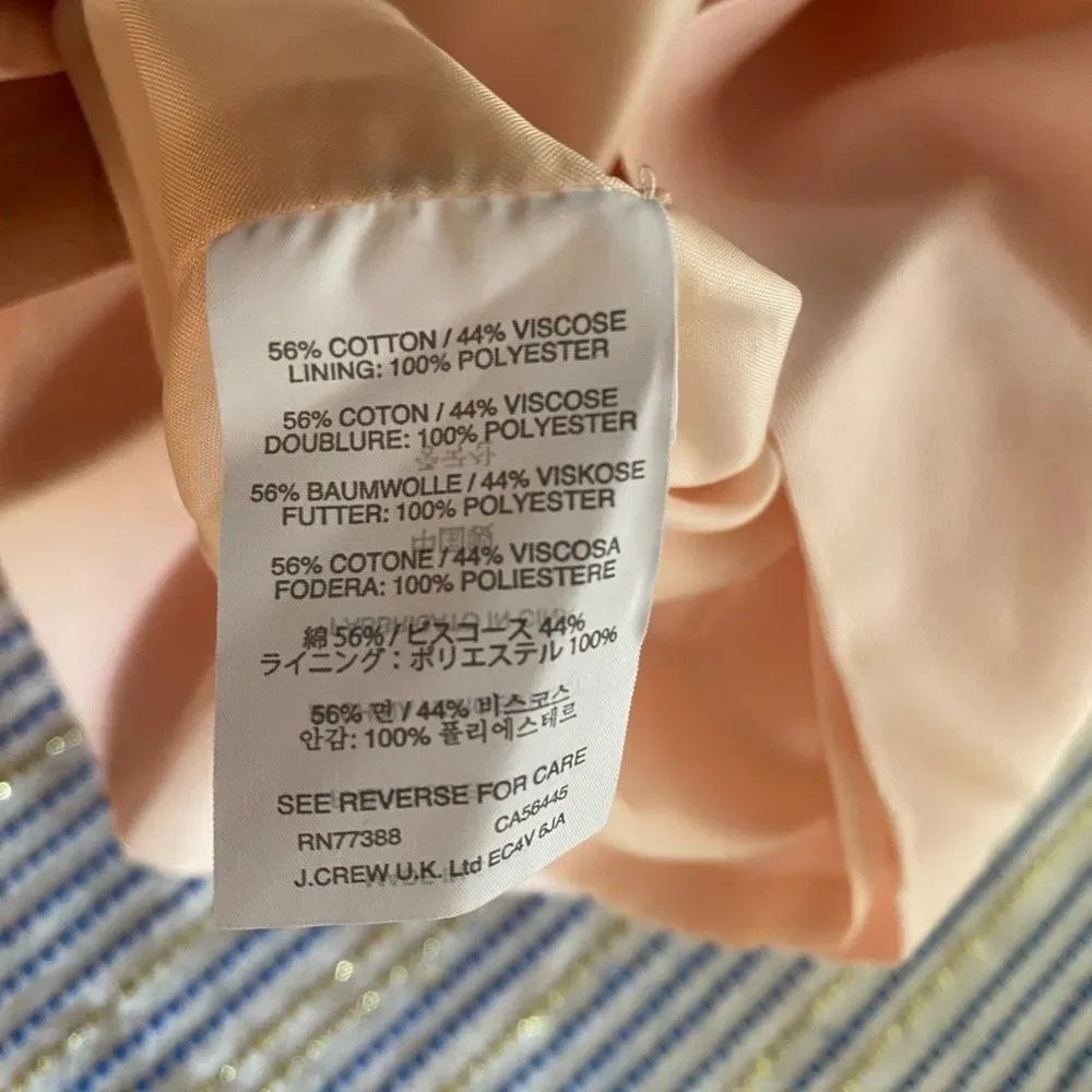 J.Crew Mae Dress Classic Faille Ligh Pink Sleeveless Sz 6 NWT